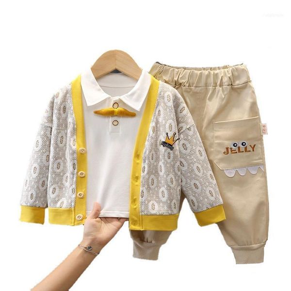 

clothing sets spring autumn baby girl clothes children boys fashion jacket t-shirt pants 3pcs/sets toddler casual costume kids tracksuits1, White