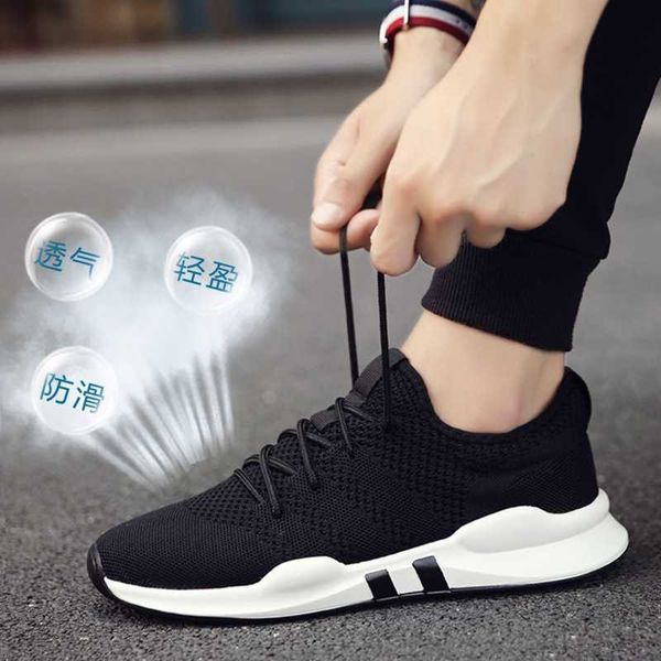 

2021 small black shoes white summer flying mesh leisure running trend men'straining sneakers