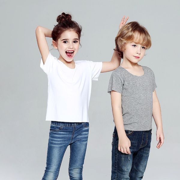 

owitz children's 2020 summer t-shirt solid color, Black;white