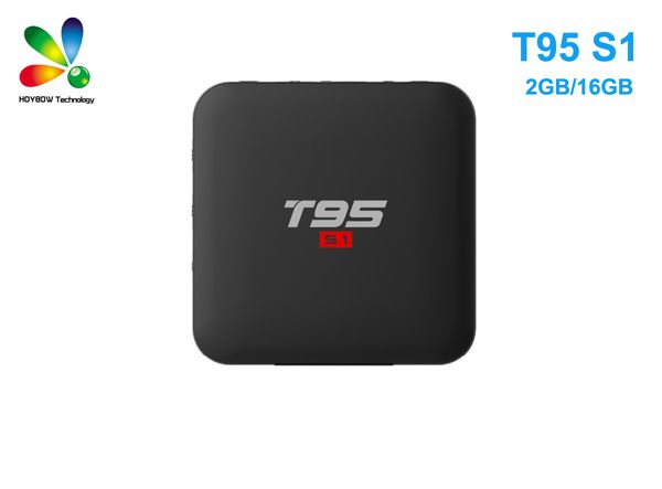 T95 S1 Android 7.1 TV Kutusu 2 GB 16 GB 1 GB 8 GB Amlojik S905W Dört Çekirdekli Destek 4 K 2.4G WiFi