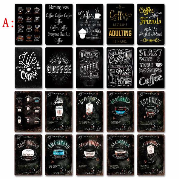 

coffee retro metal tin signs vintage cafe coffee bar shop bistro kitchen wall decor