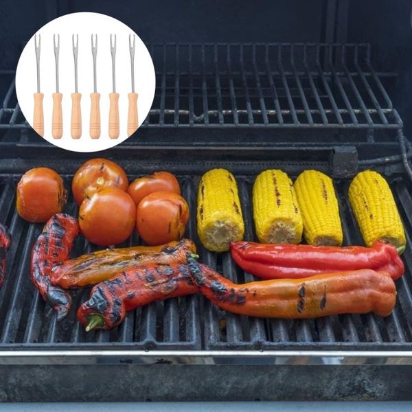

forks 6 pcs stainless steel corn holders skewers prong sweetcorn holder fork