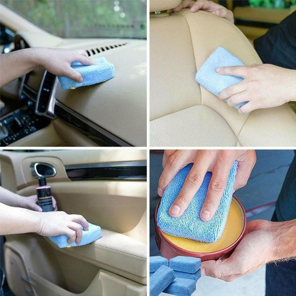 

car sponge 5pcs blue is microfiber applicators sponges cloths wax it strong to easy hand polishing soft microfibre wash fabric y7j7