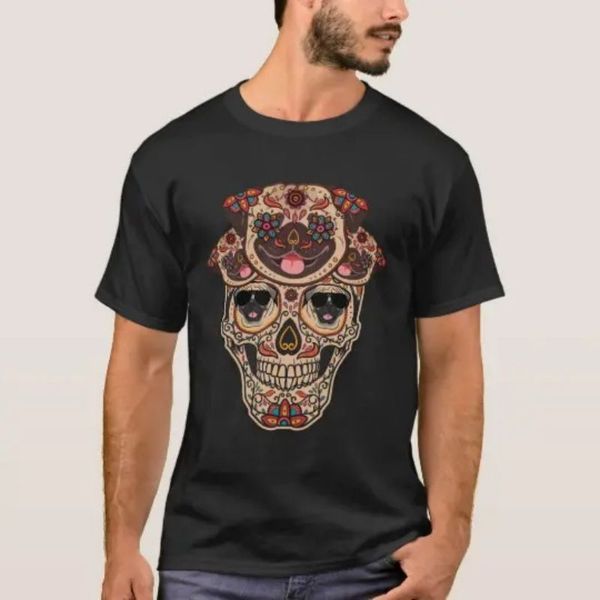 

smiley skull pattern men's 3d printed t-shirt visual impact party shirt punk gothic round neck american muscle style short sleeves, White;black