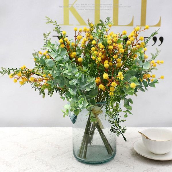 

decorative flowers & wreaths home decoration artificial plants green grass eucalyptus fake sea urchin for christmas wedding garden room tabl