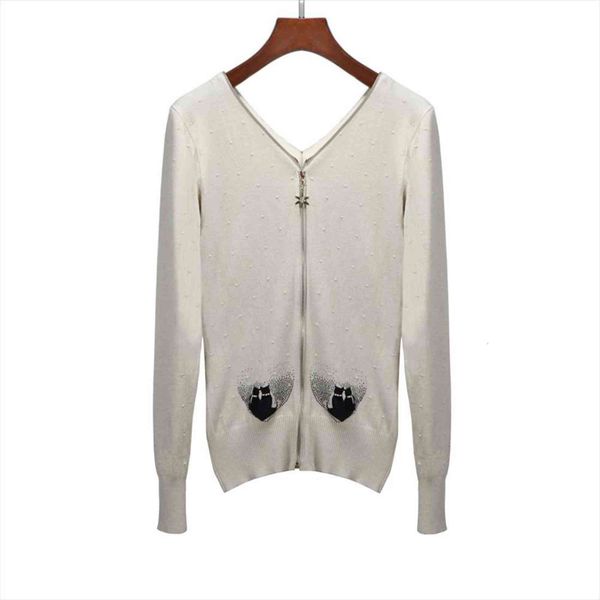 

womens spring autumn women sweater casual animal print fashion double zippers knitting slim fit, White;black