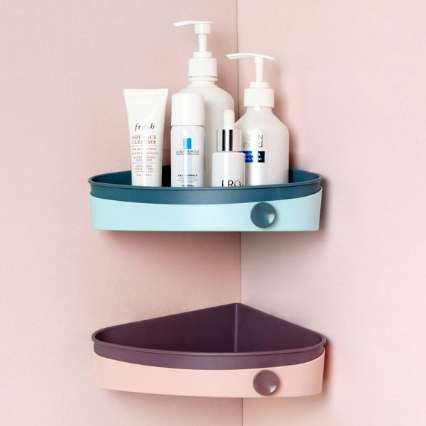 

hooks & rails shelf bathroom rack wall-mounted multifunctional toilet triangle storage bath punch wall towel
