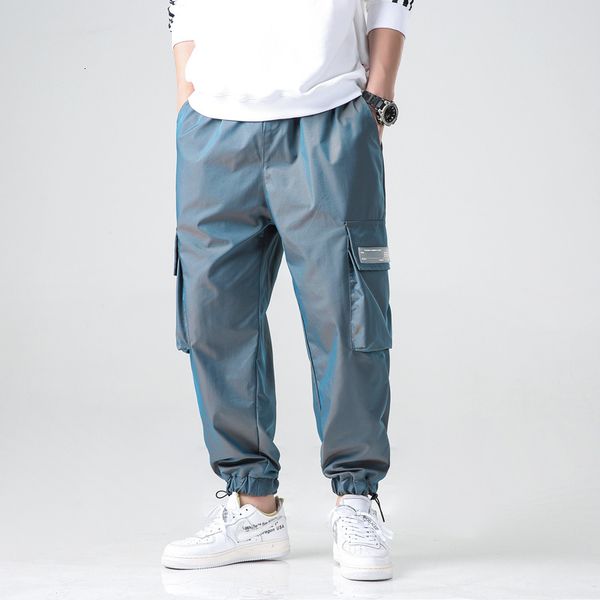 

2021 new harajuku jogger men's sweatpants streetwear reflective hip hop casual pants pqkg, Black