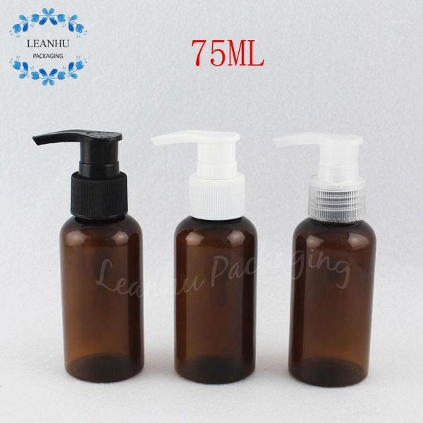 

storage bottles & jars 75ml brown plastic bottle with lotion pump , 75cc empty cosmetic container shampoo / sub-bottling ( 50 pc/lot )