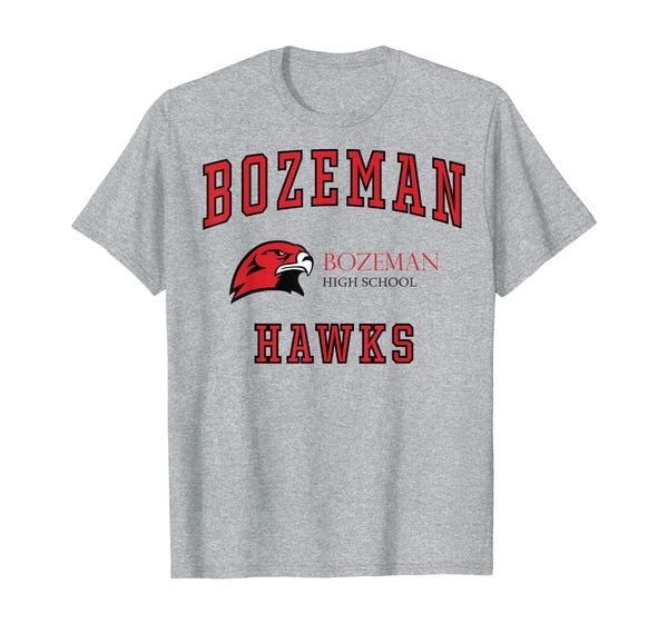 

bozeman high school hawks t-shirt c1, White;black
