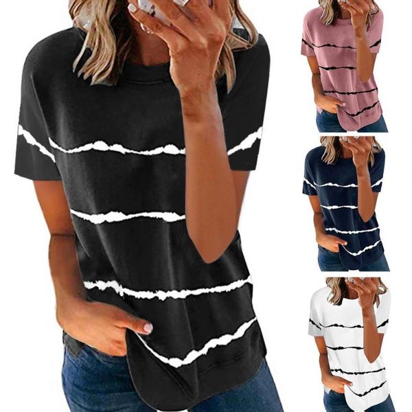 

women's t-shirt 2021 5xl large size women tie dye stripe t shirt casual long sleeve oversized loose tee fashion ladies top, White