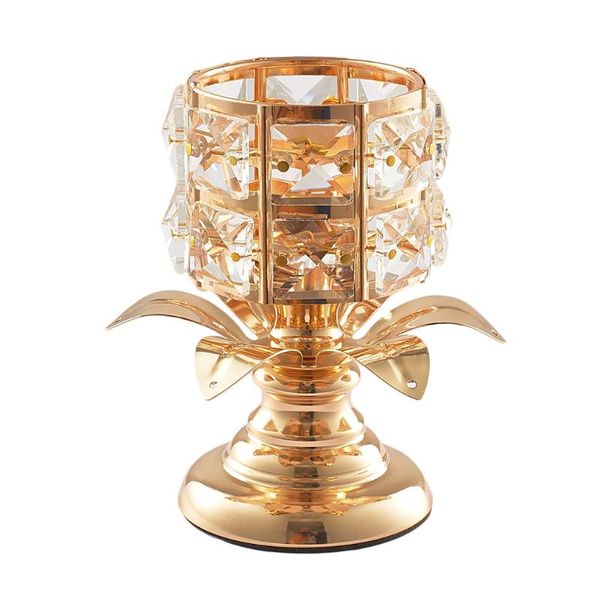 

crystal candle holder long stand candlestick flameless led light lanten