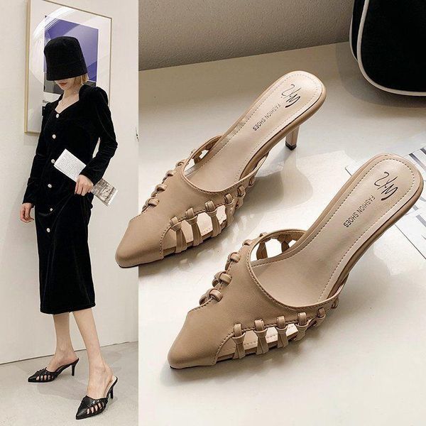 

slippers leisure fine hollow out summer of 2021 spring, Black