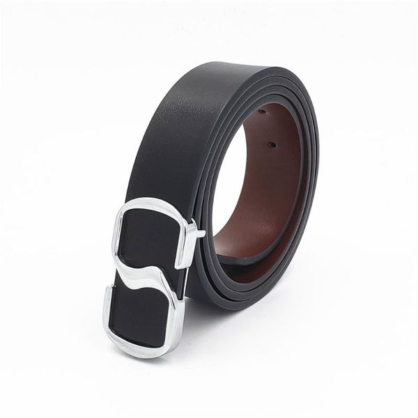 

belts fashion genuine leather for women men smooth buckle famous cowhide jeans strap waist belt, Black;brown