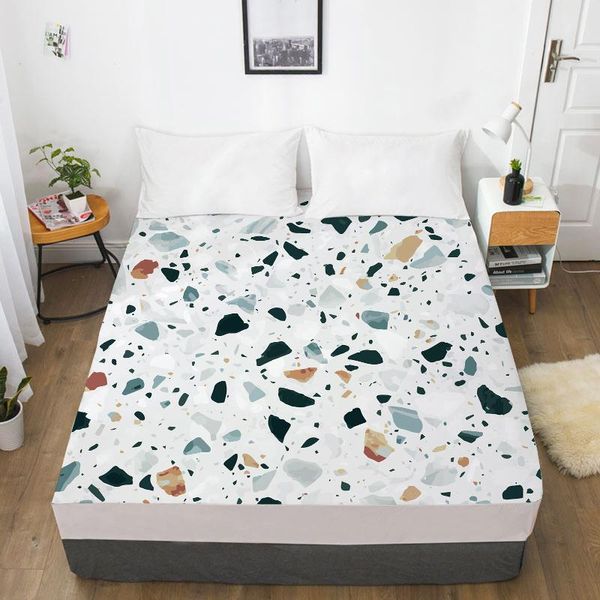 

3d hd digital printing custom bed sheet with elastic,fitted sheet twin full queen king,marble mattress cover 180x200
