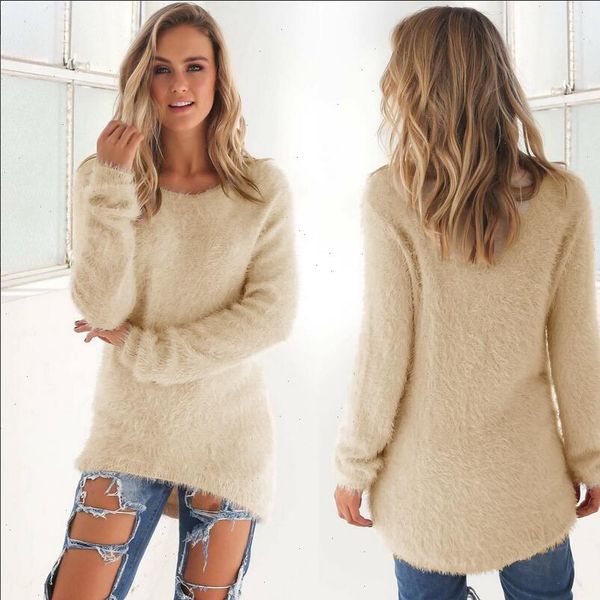 

10 colors winter thick warm sweater autumn brief casual o neck long sleeve pull femme pullover loose knitted women plus size, White;black