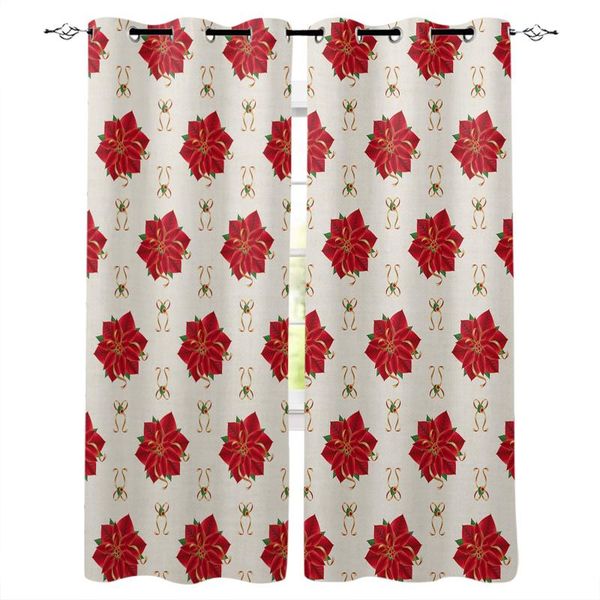 

curtain & drapes christmas poinsettia farm winter curtains for bedroom living room