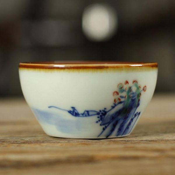 

cups & saucers hand paint qinghua teacup ceramic lotus tea cup arrival accessories