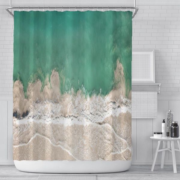 

shower curtains light green sea ivory sand curtain set with 12 hooks bathroom decoration