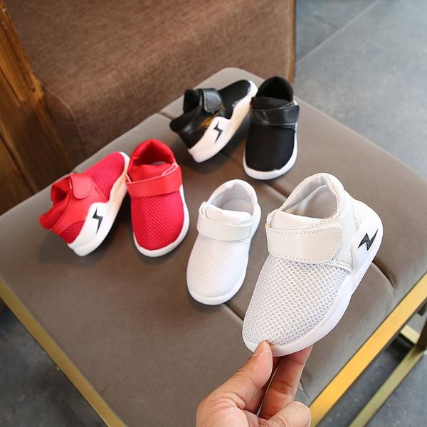 

athletic & outdoor baby red walking shoes 1-7 years old children sneakers soft soled toddler boys and girls knitted mesh breathable sports, Black