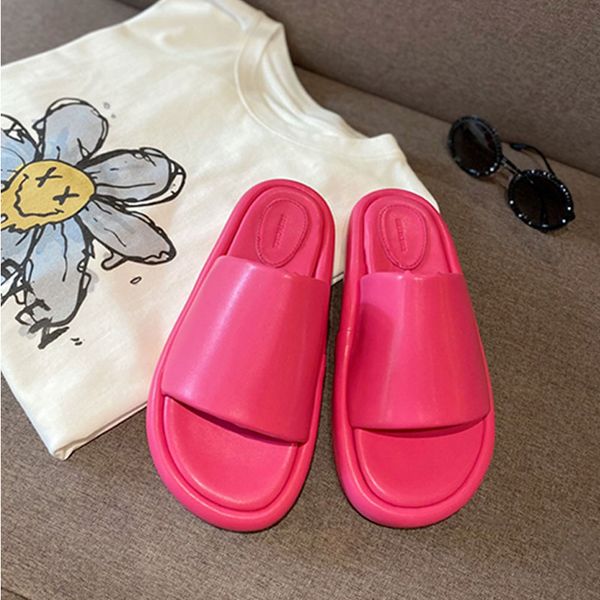 

shoe man sandal scasual high heels super sole sof tsheepskin slippers women's summer wear 2021 bottom all-match lightweight one-word dr, Black