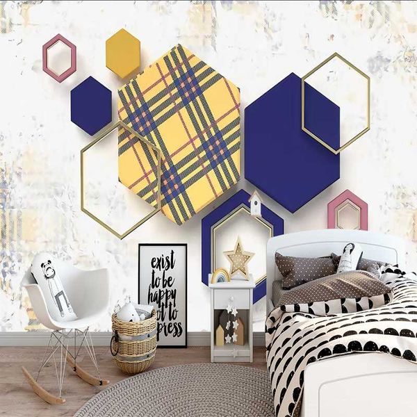 

wallpapers milofi 3d custom wallpaper hexagonal three-dimensional wall