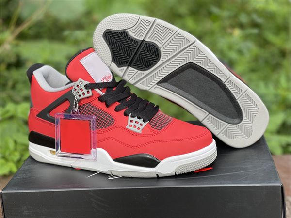 

shoes outdoor &sandals authentic 4 4s toro fire red/white-black-cement grey 308497-603 sports sneakers iv original us7-13, White;red