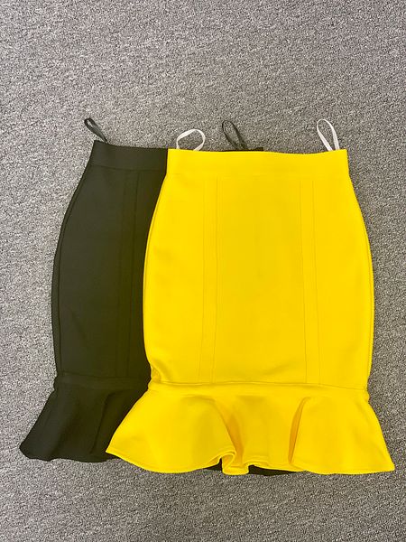 

black yellow short ruffles rayon bandages celebrity party pencil skirts 2q1v