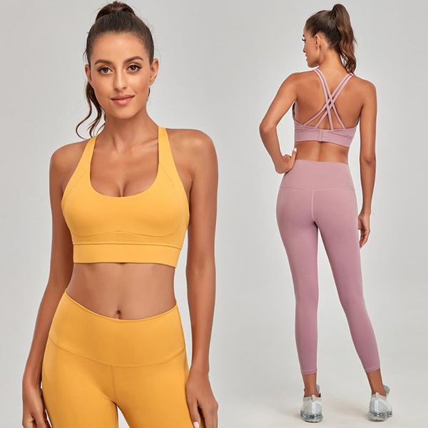 

yoga outfit 2 piece sets women set gym clothing bra seamless fitness sports suits high waist running leggings workout sportswear 2021