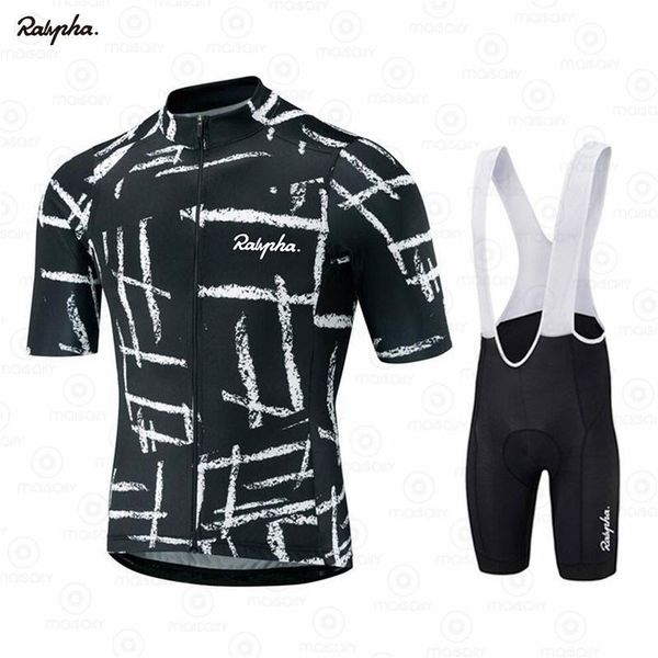 

racing sets 2021 ralvpha men cycling jersey triathlon clothing bib shorts quick dry bicycle uniform bike clothes suits ropa ciclismo, Black;blue