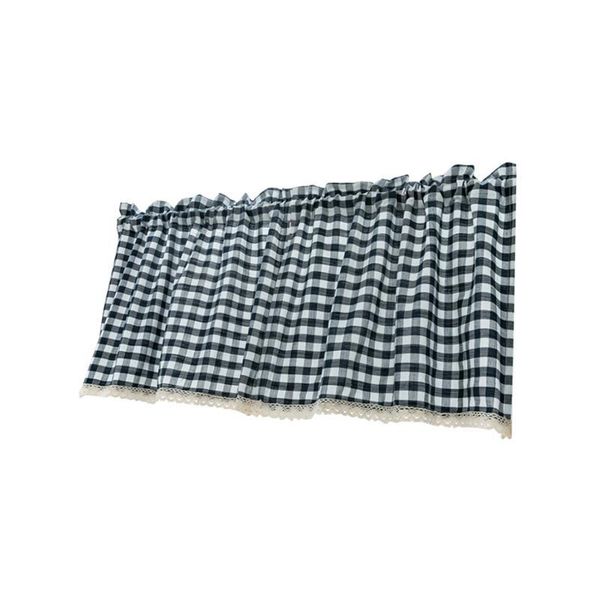 

curtain & drapes 1pc pole-type with plaid lace home use decorative