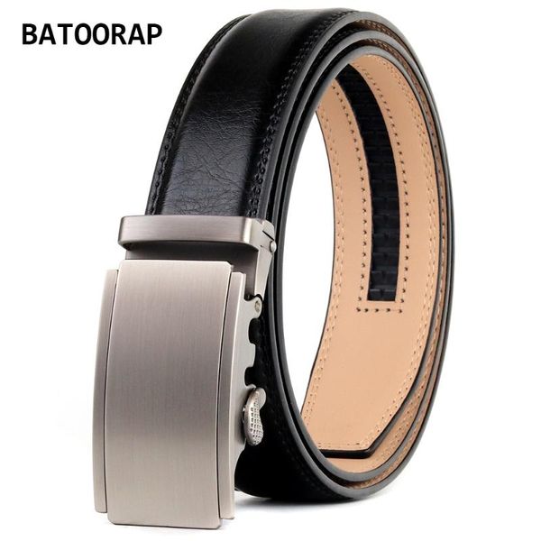 

belts batoorap brand men's belt genuine leather fashion jeans waist strap automatic buckle business designer black ba-rqs11, Black;brown