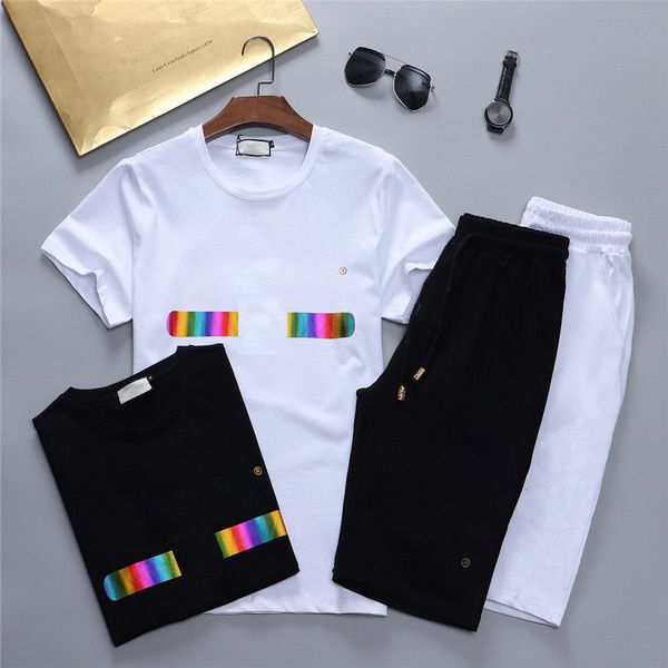 

new mens designer tracksuits fashion printed t shirts pants suits 2pcs clothing sets teenager sports suits, Gray