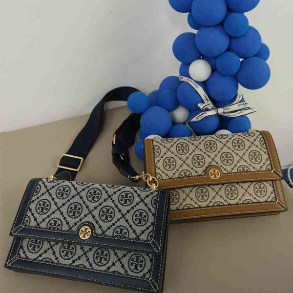 

tb 2021 new large organ bag jacquard cloth with cow leather old guangzhou goods