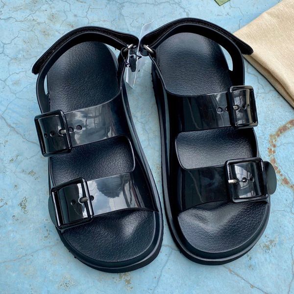 

summer luxury designer sandal women sandals sliders womens shoes anklewrap buckle front rear strap soft leather flat heel platform shoe mate, Black