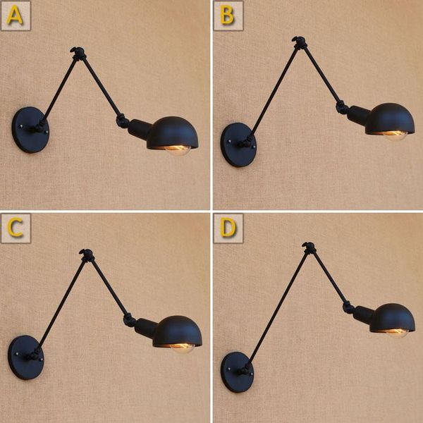 

wall lamps black swing long arm lamp vintage dinning room led edison loft style industrial light sconce appliques pared murale