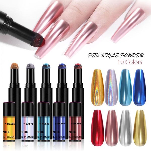 

nail gel 10 colors cushion magic powder pen mirror shiny air solid local tyrant gold aurora, Red;pink