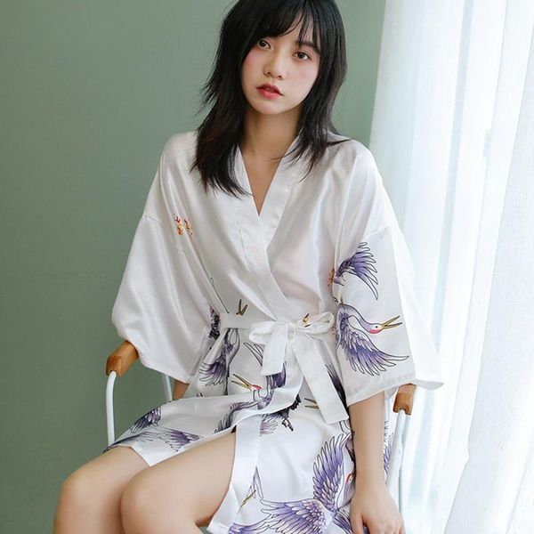 

women's sleepwear black summer satin kimono bathrobe women bride bridesmaid wedding robe dress gown flower long -xl, Black;red