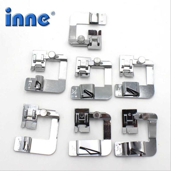 

7pc 6/9/13/16/19/22/25mm sewing machine foot presser foot rolled hem feet accessories parts, Black