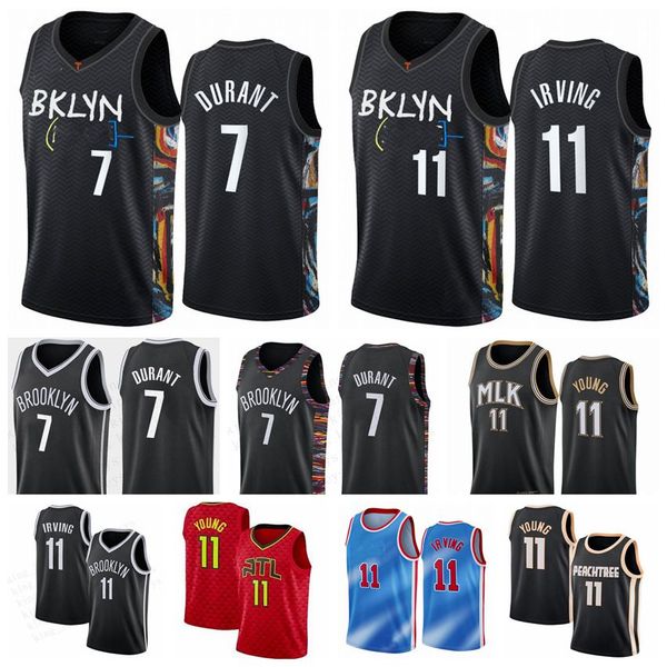 

mens kevin 7 durant jerseys 11 irving trey 11 young basketball jerseys 2020/21 swingman city new edition stitched white balck red jerseys, Black;red