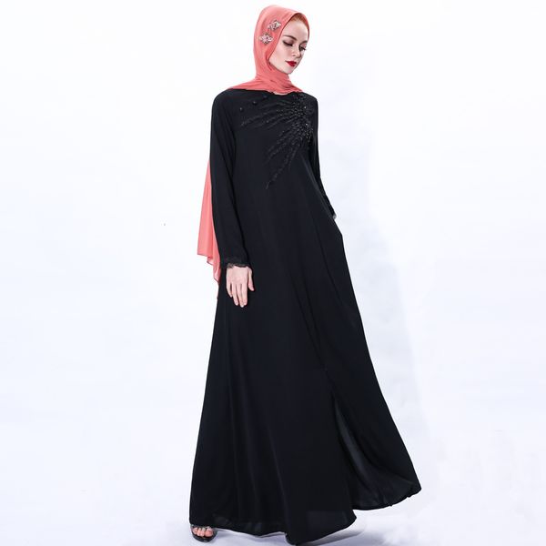 

abaya ramadan beads muslim women long maxi dress dubai kaftan robe party arab gown cocktail jilbab islamic clothing middle rdoa, Black;gray