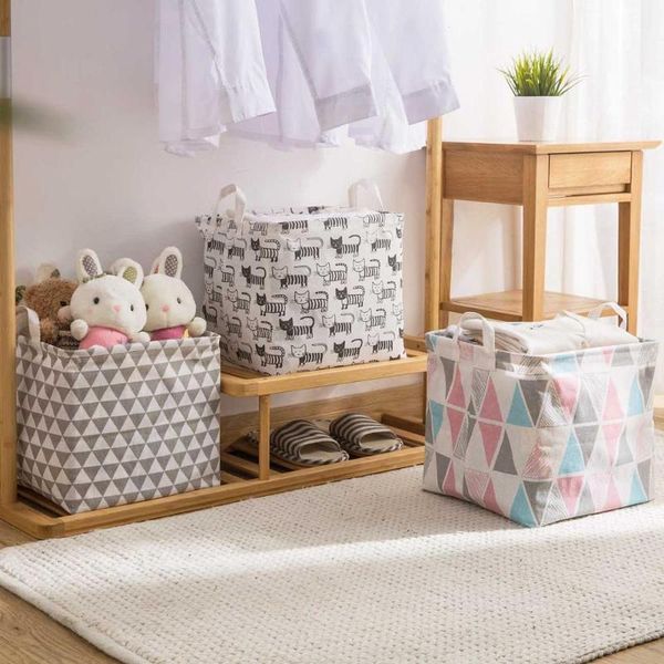 

laundry bags large canvas basket foldable bag sundries clothes organizer waterproof hamper kids toys storage