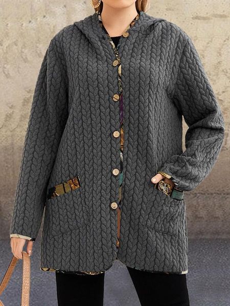 

women's jackets donsignet women jacket casual hooded single breasted loose plus size long sleeve medium length patchwork xl-5xl, Black;brown