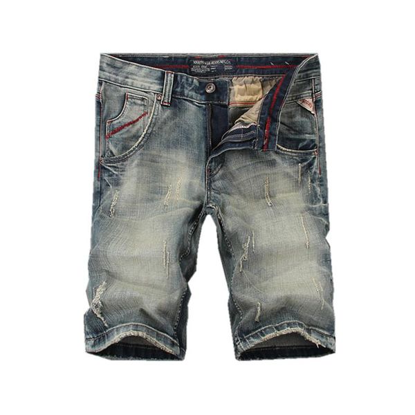 

arrow car new fashion mens ripped short jeans brand clothing summer 98% cotton shorts s denim shorts male, White;black