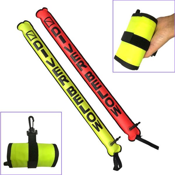 

pool & accessories 110cm scuba diving surface marker buoy smb signal tube safety sausage gear for underwater spearfishing snorkeling diver