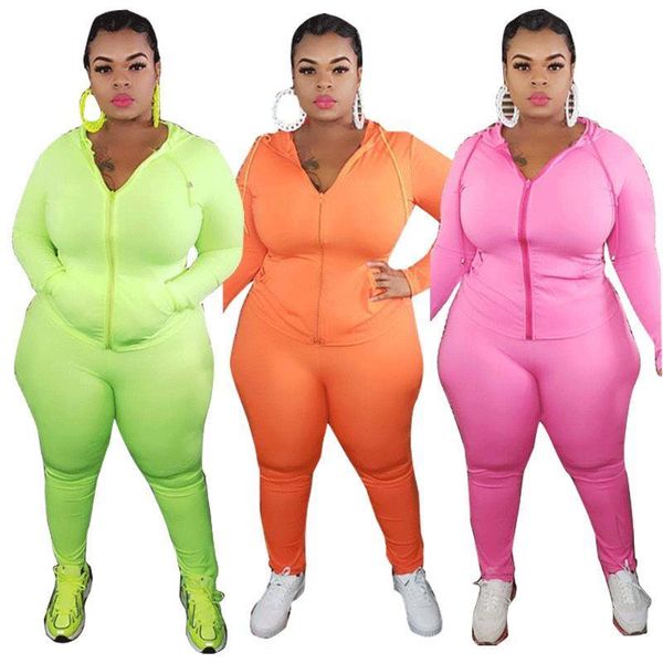 

plus size clothes xl-5xl two piece set women zipper up leggings high strech fitness outfitactive wear wholesale dropshpping, Gray