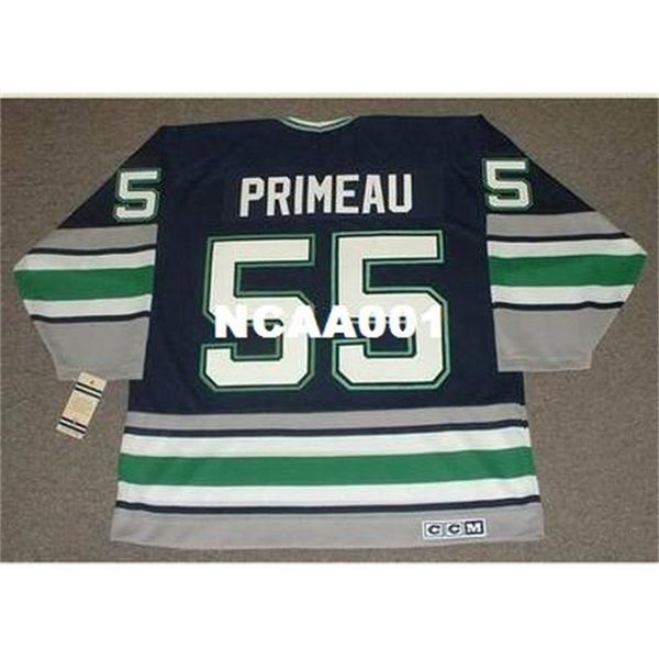 

001 #55 keith primeau hartford whalers 1990's ccm vintage retro hockey jersey or custom any name or number retro jersey, Black