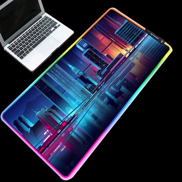 

mouse pads & wrist rests mairuige large size pad rgb series fine city color pattern table non-slip keyboard