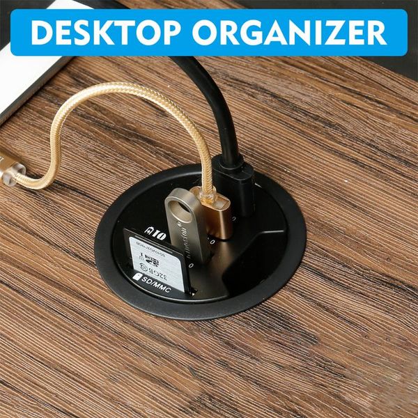

hubs type c usb3.0 usb hub mount in desk multi 2.0 ports with sd/tf headphone/mircophone port power adapter 5v 2a