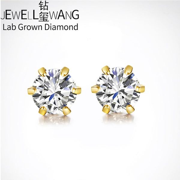 

stud lab grown diamond de vs earrings, Golden;silver